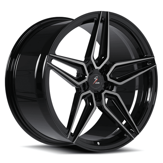 Splux SA-01M 19-inch Tesla 3 chrome wheels, custom forged monoblock with silver and black finish, super concave design.