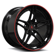 black and red 5 spoke wheels for Land Rover Range Rover