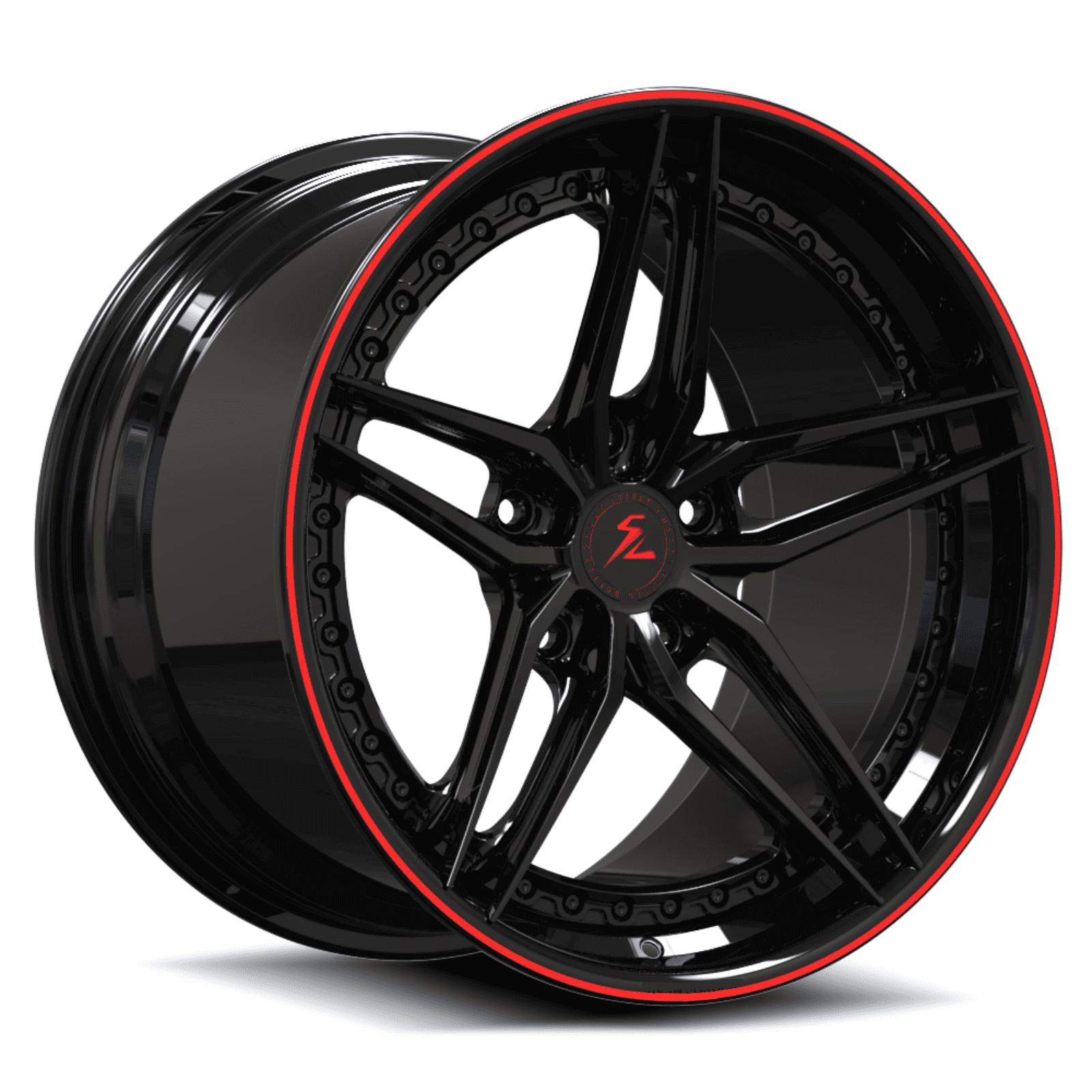 black and red 5 spoke wheels for Land Rover Range Rover