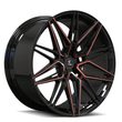 Splux SA-02 custom forged monoblock wheels for C7Z Corvette ZR1, 19/20 inch aggressive black and rose gold aftermarket wheels.