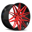 Silver C7 Grand Sport aggressive custom forged monoblock wheels by Splux, 20/21 inch black and corvette red wheels.