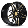 C7 Z06 wheel specs with Splux SA-02 custom forged monoblock wheels, 21/22 inch aggressive black and gold aftermarket wheels.