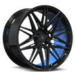 c7 corvette aftermarket rims with black and blue inner barrel. c7 corvette z51 aftermarket wheels with custom forged.