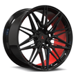 c7 corvette z06 performance wheels with red and black finish. corvette c7 red wheels from splux.