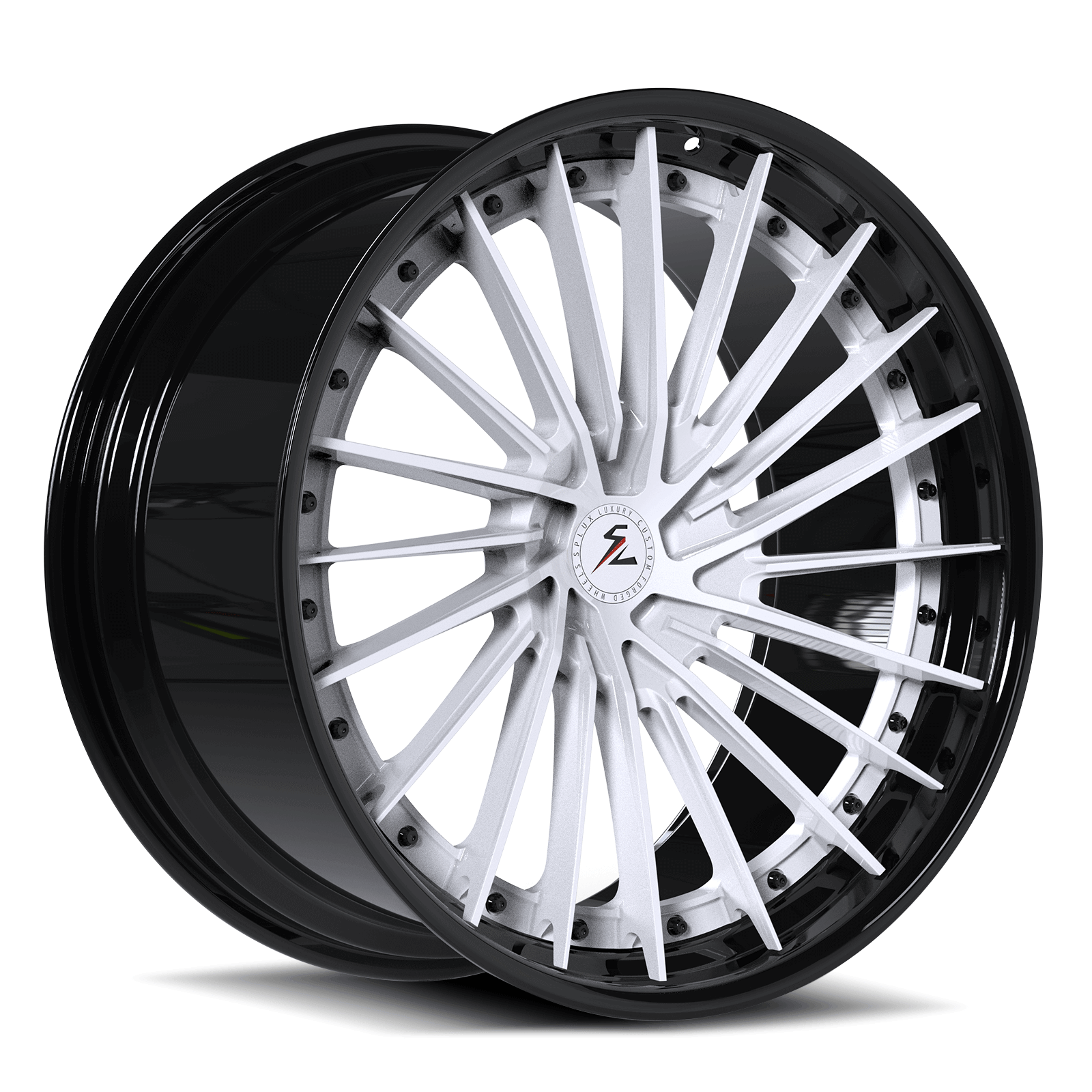 w221 amg wheels in black and white,24 inch,Splux SA-04 custom forged 2-piece multi-spoke design,aftermarket rims choice