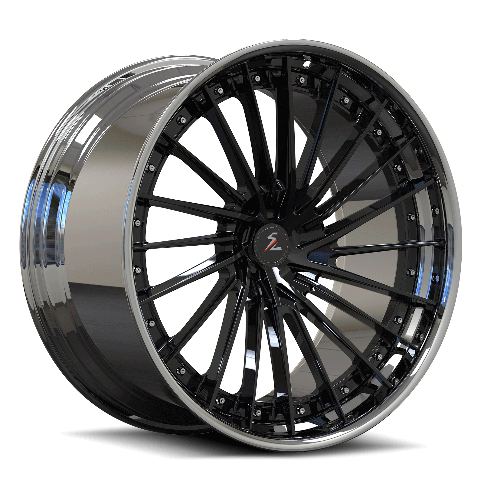 mercedes e63s wheels in chrome and black,20 inch,Splux SA-04 custom forged 2-piece multi-spoke design,aftermarket rims