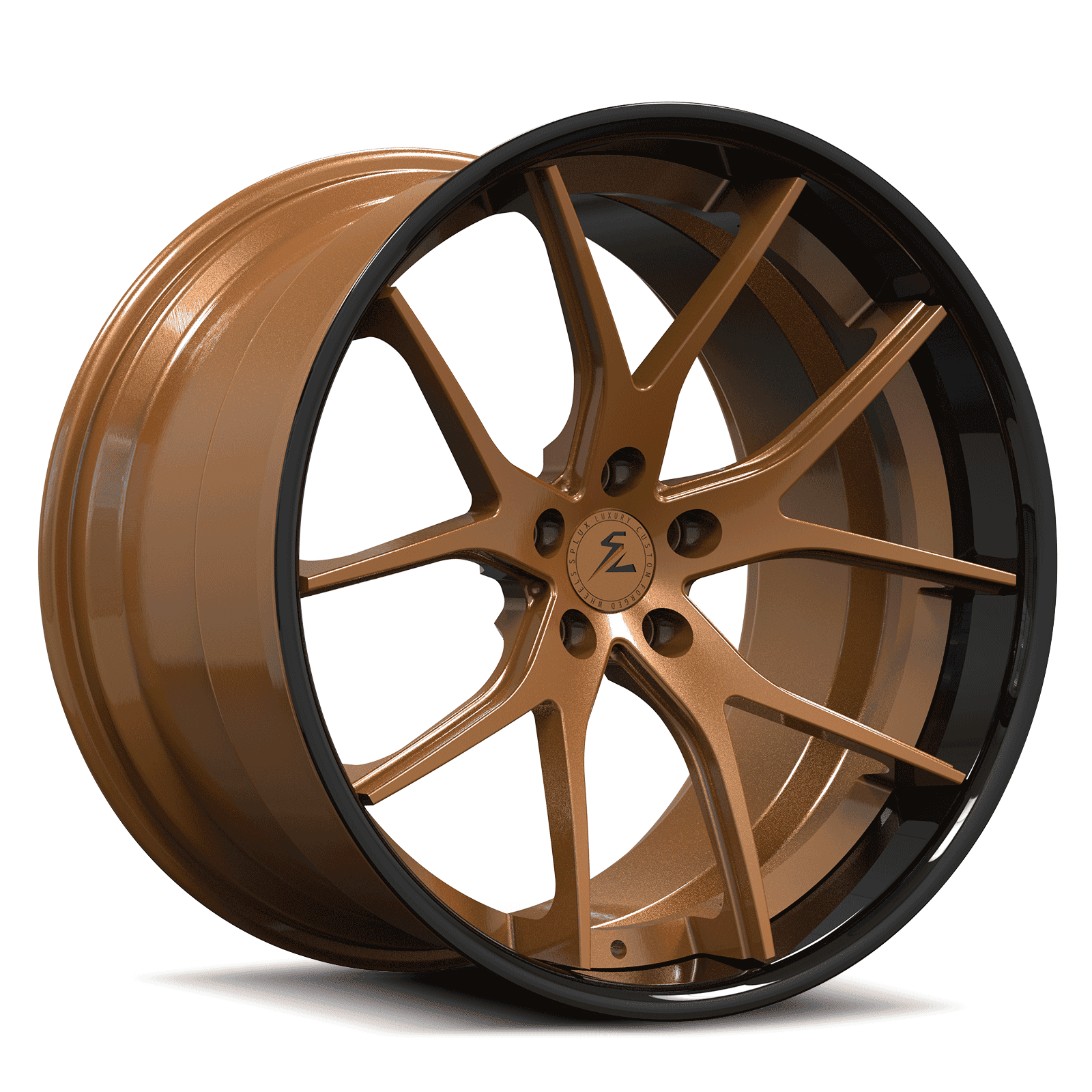 Matte bronze wheels for 07 STI, 17x8 5x114.3, custom forged 2-piece for Subaru. The best JDM aftermarket wheels from Splux.
