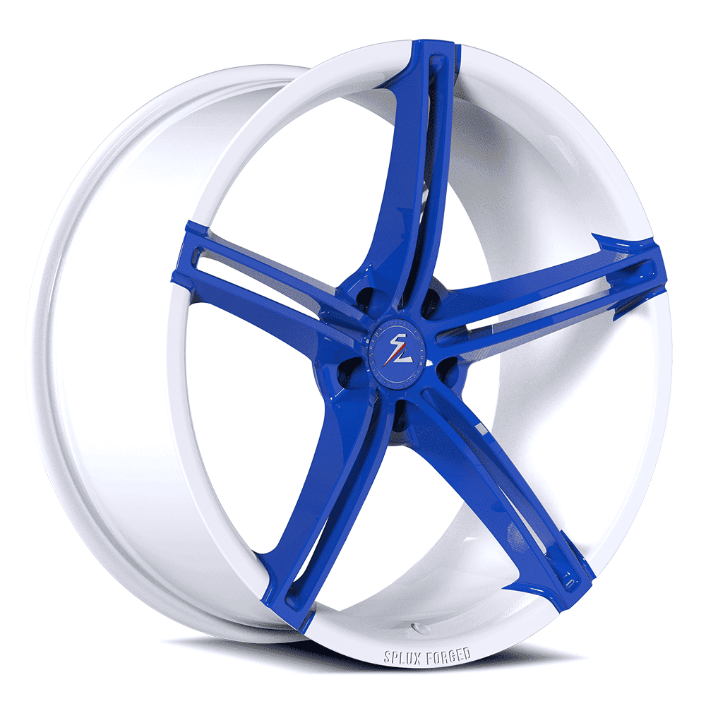 Silver C5 with blue concave wheels. Fully forged wheels with a custom finish from SC-06.