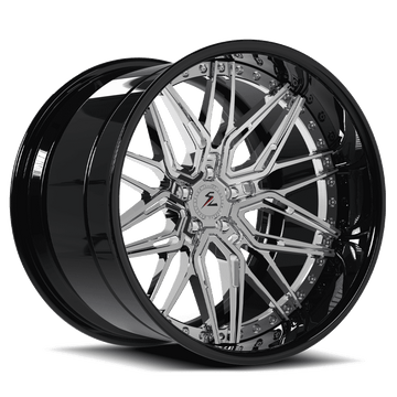 Deep Dish Wheels for Challenger Hellcat in Black Chrom,100% Fitment Guarantee,Custom-Tailored for Dodge Challenger Hellcat.