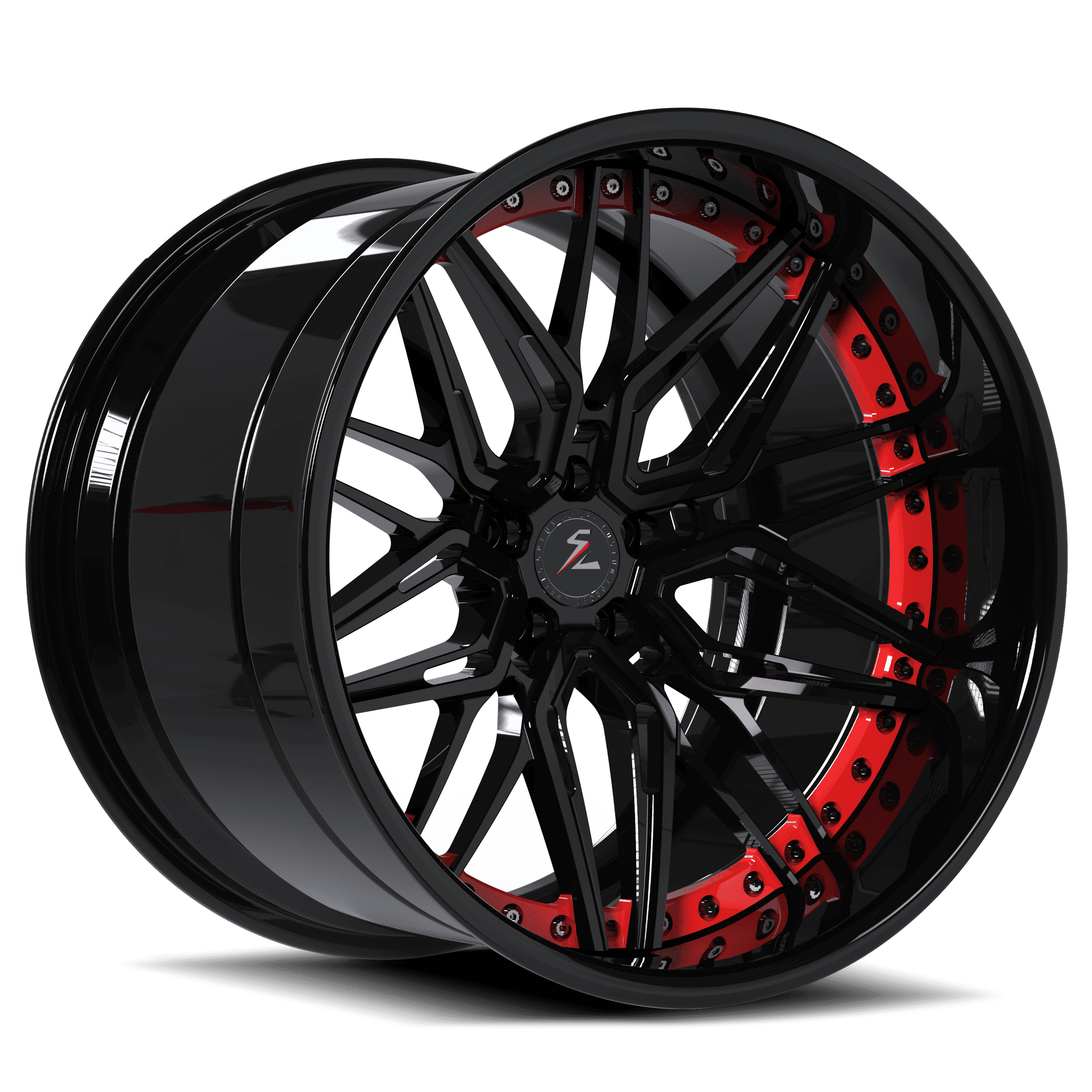 Deep dish wheels 5x120 for Corvette c8, custom aftermarket rims with an aggressive deep design.