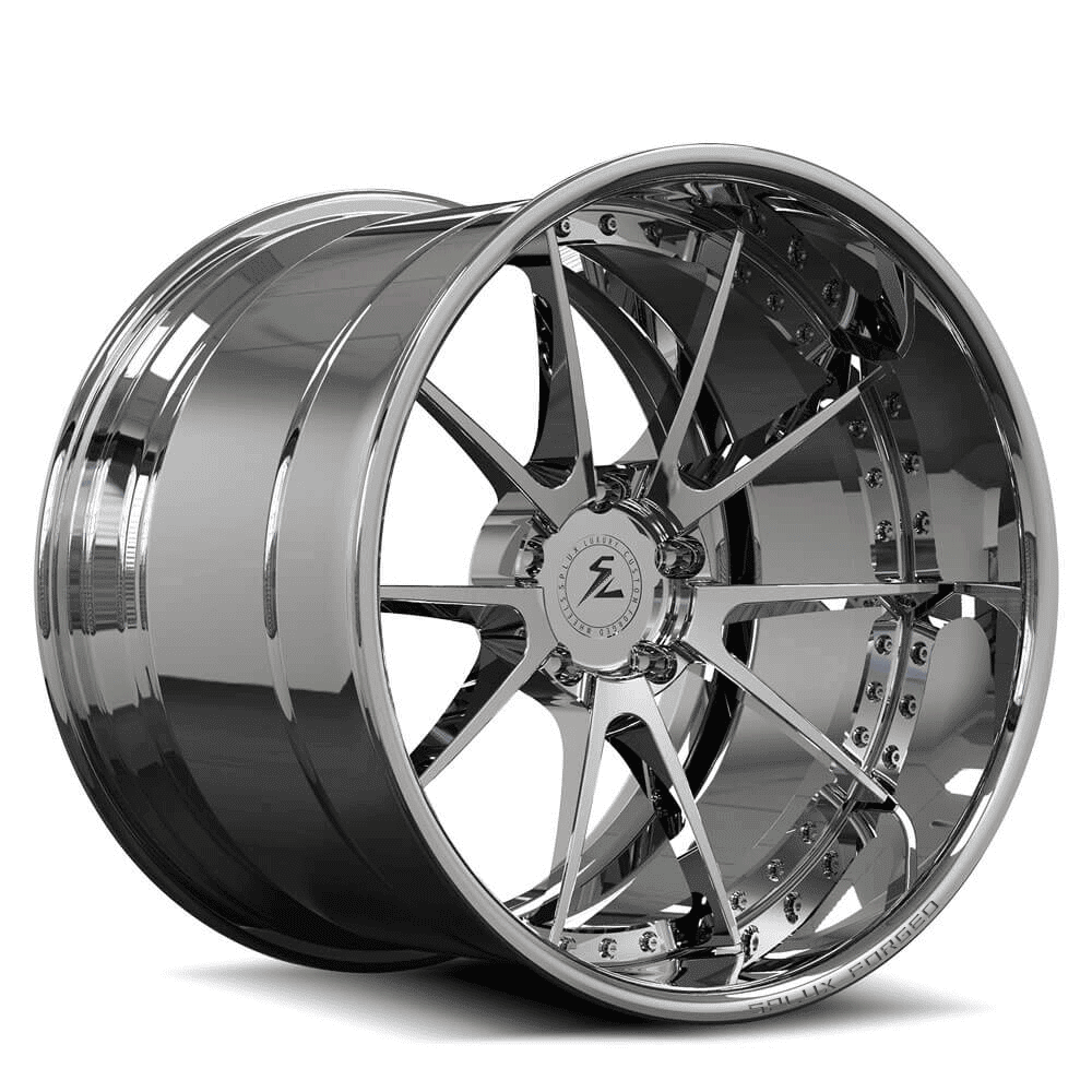 Mercedes 3-Piece 20-Inch Chrome Staggered Wheels by SD-04. Super Deep Dish Forged from Splux, Aftermarket Mercedes Wheels.