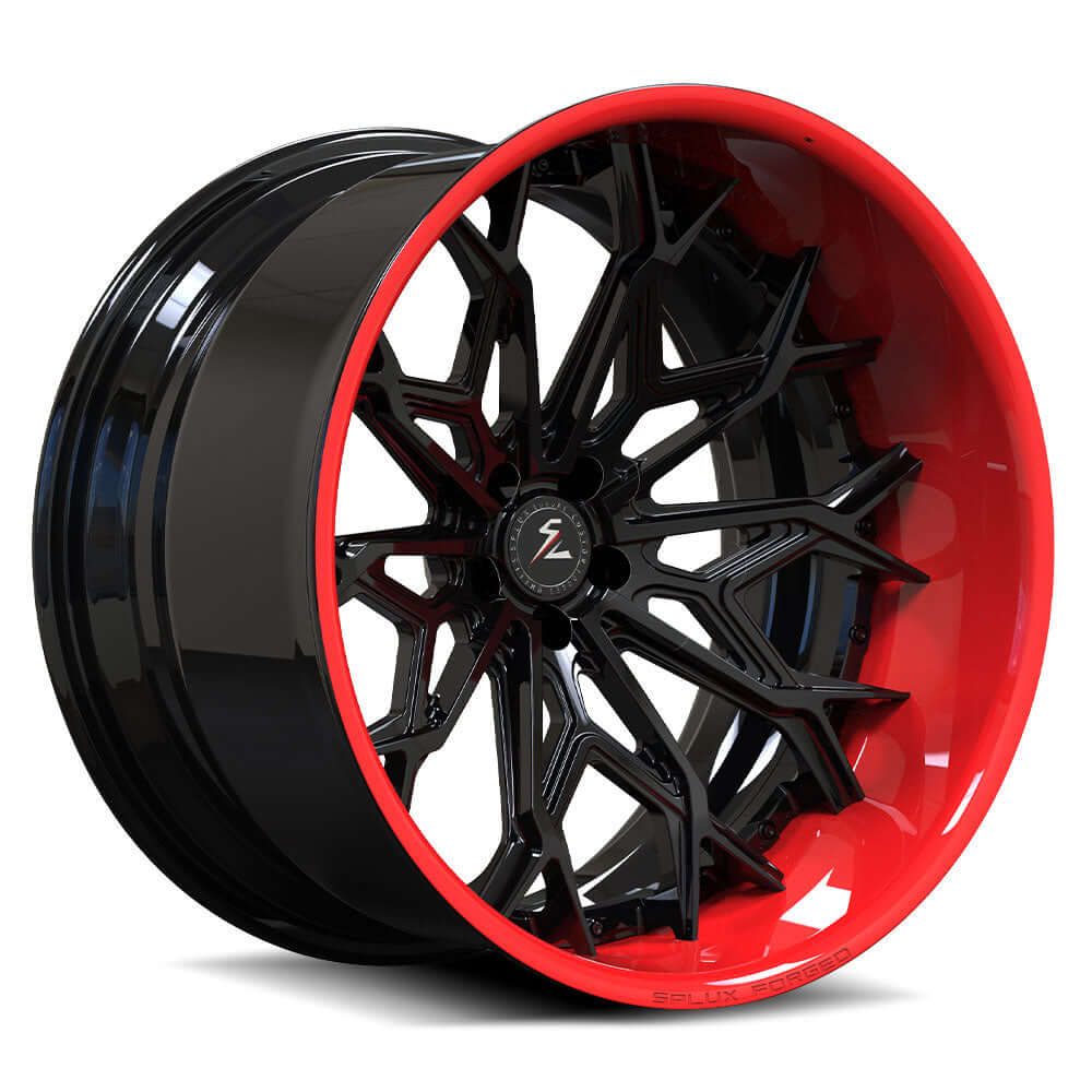 22 inch black 5x120 deep dish custom-forged wheels for BMW e36, Corvette, Bentley, GMC, Lexus, and Lotus.