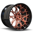 dodge challenger old school rims from splux custom forged wheels with polished rose gold and black finish.
