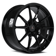 Splux SF-06 22-inch black custom forged monoblock wheels for Tesla Model S, super lightweight with compatible lug nuts.