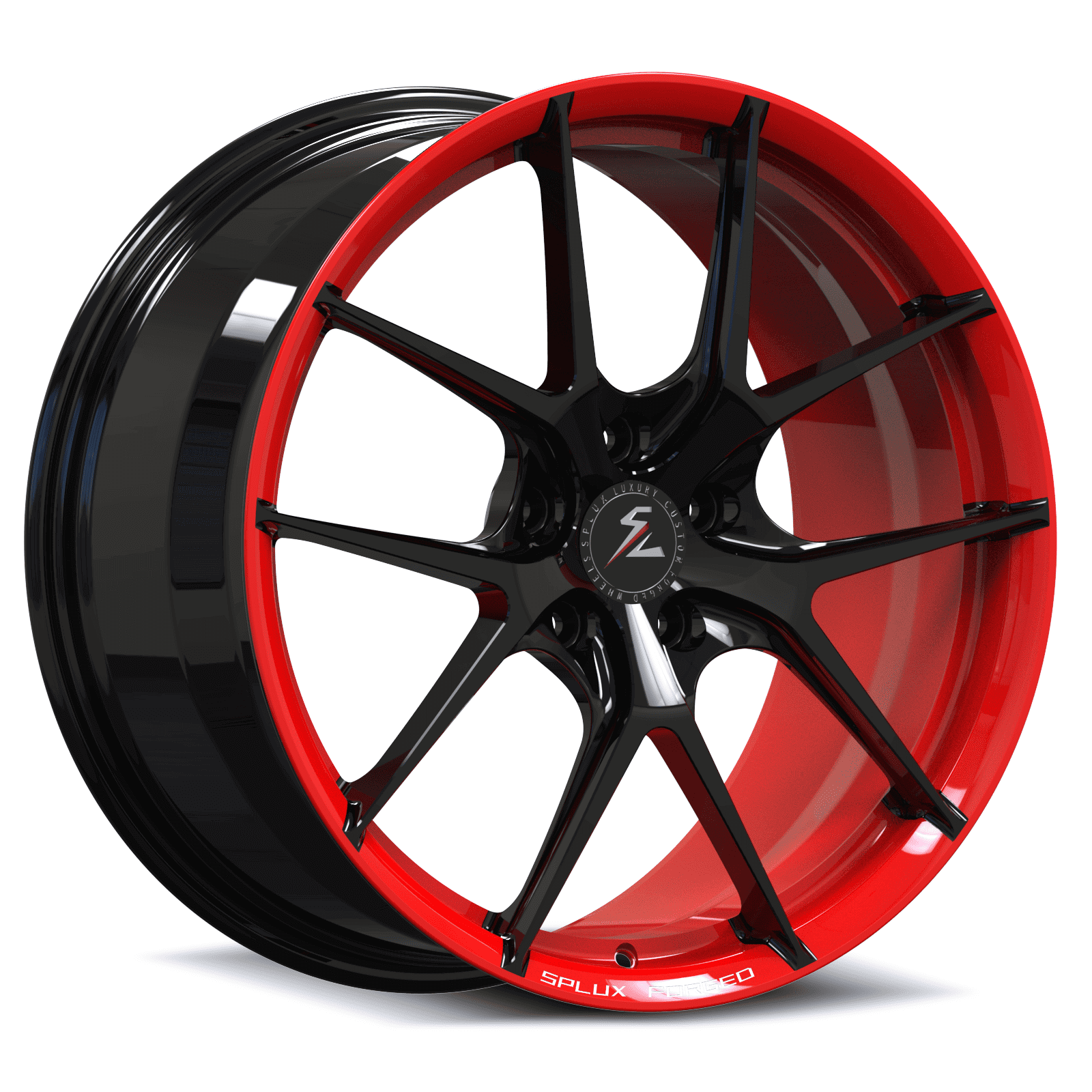 Super concave lightweight wheels for R3 Audi, e92 BMW.Dodge lightweight forged wheels with a black and red finish.