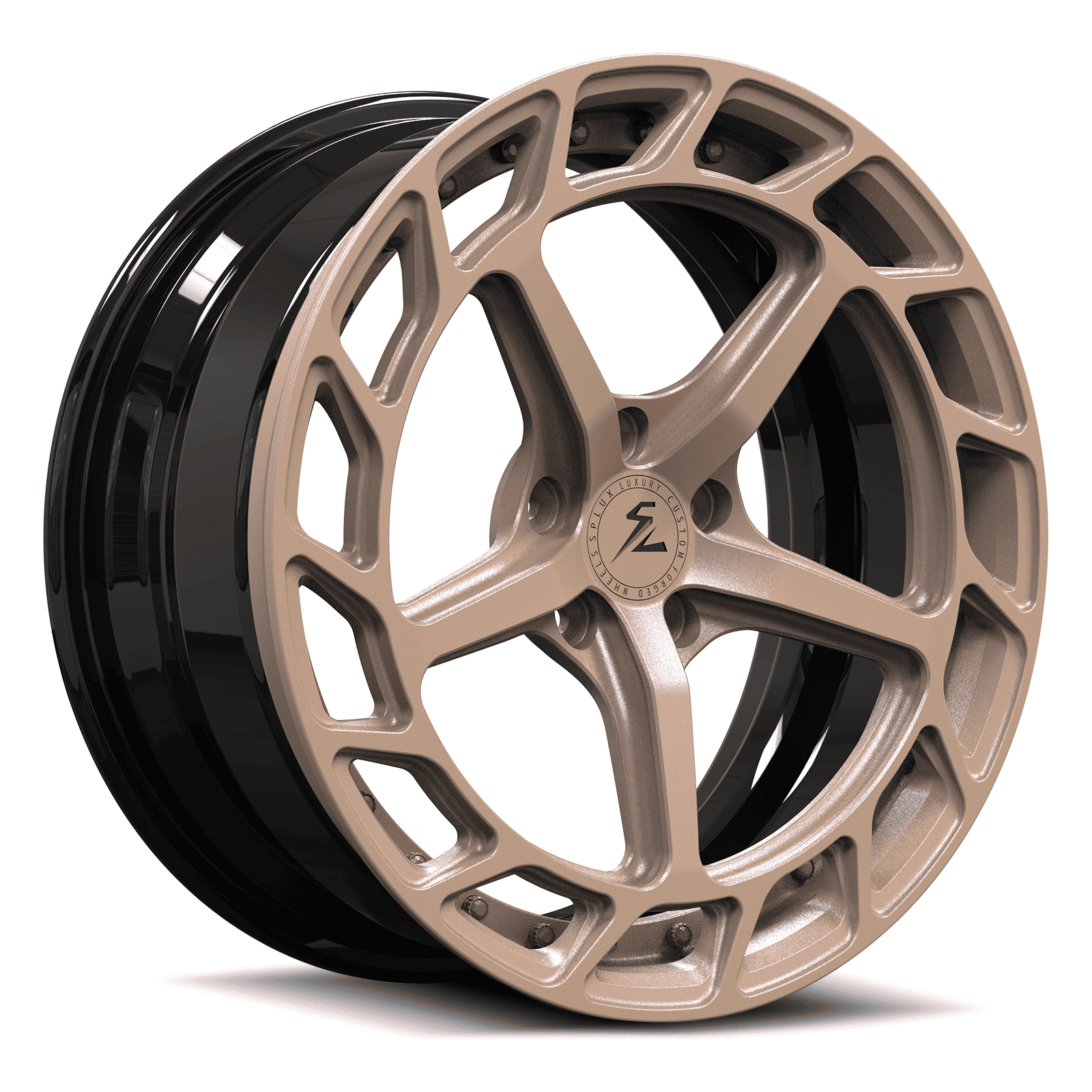 5-spoke Audi wheels with a Champagne Gold finish. Popular gold 5-spoke wheels by SL-C10.