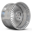 Custom 2020 Cadillac Escalade wheels, polished silver finish, custom forged 2-piece, multi-spoke, black concave wheels.