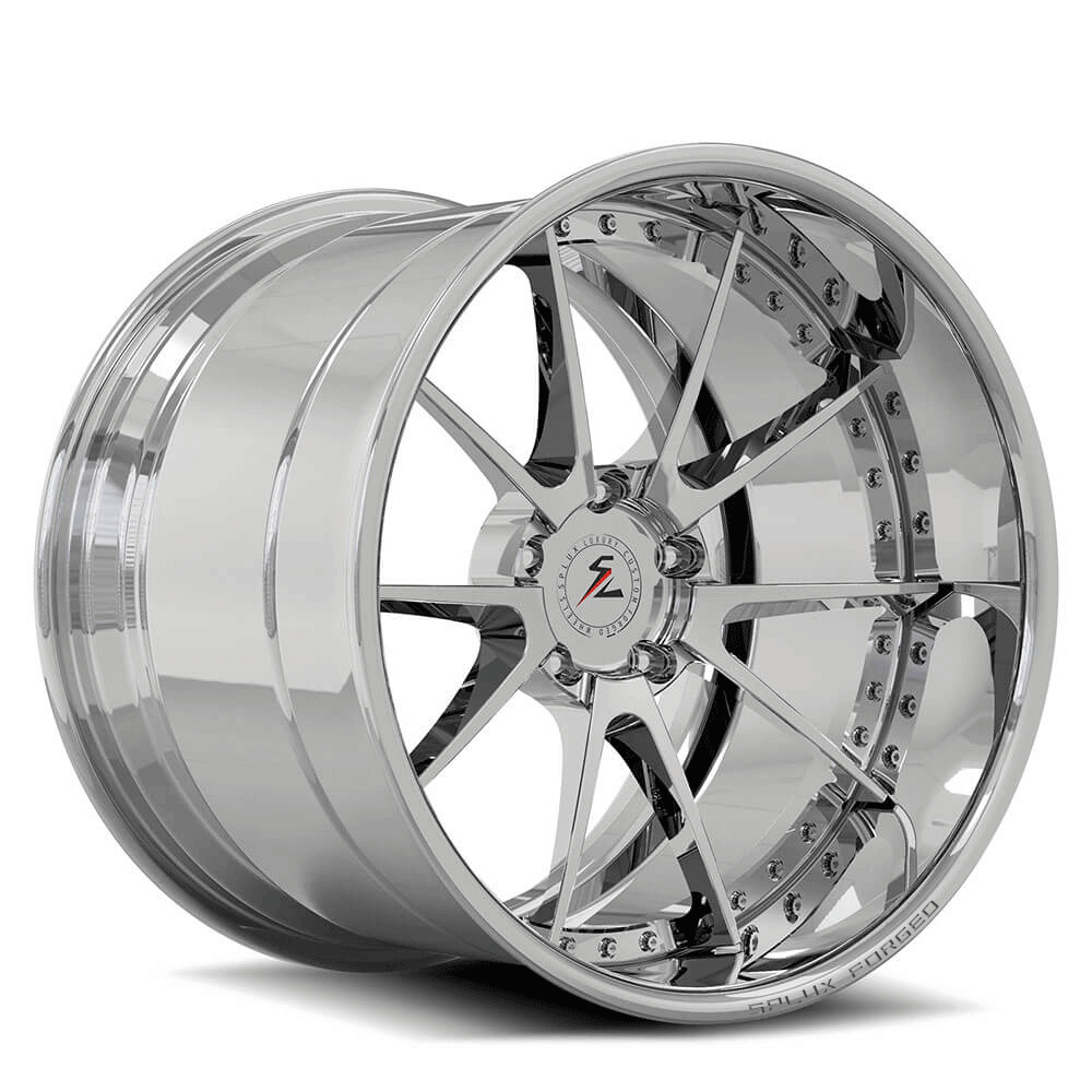 S550 mustang deep dish wheels in silver,5-lug,10-spoke design,custom forged 20" aftermarket wheels by Splux SD-04.