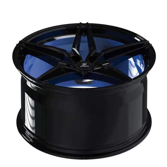 Splux SC-03M c8 Corvette blue wheels,black concave design,19,20inch monoblock wheels, ideal Corvette C8 aftermarket wheels.