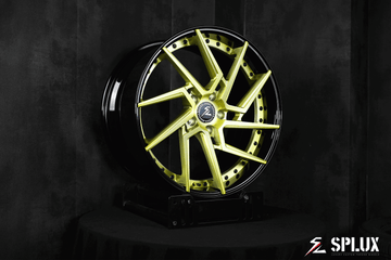 20 x 11 piano black wheels for 2020 Corvette C8 Z51, featuring a super deep dish design and rotational elements.