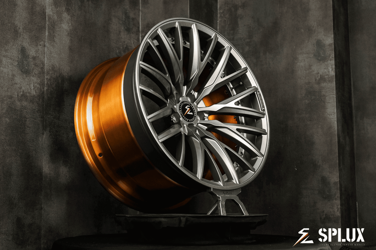 Splux SL-C22 2023 BMW M3 F80 20inch concave custom forged 2-piece rims, available in grey, gunmetal, bronze aftermarket options.