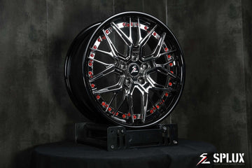 MINI cooper deep dish wheels in 19" with chrome and black finish. custom fully forged 6061-T6 aftermarket rims.