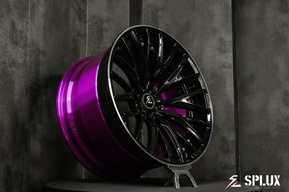 Splux SL-C22 custom forged 2-piece black and purple concave 20-inch luxury wheels for 2009 Audi A5 aftermarket rims