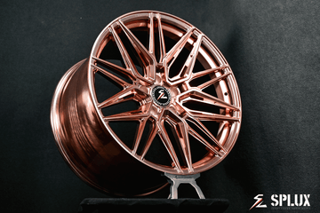 Splux SA-02 rose gold forged 19-inch and 20-inch aftermarket wheels for 2016 Z06. Perfect upgrade for C7 Corvette and Chevy fans.
