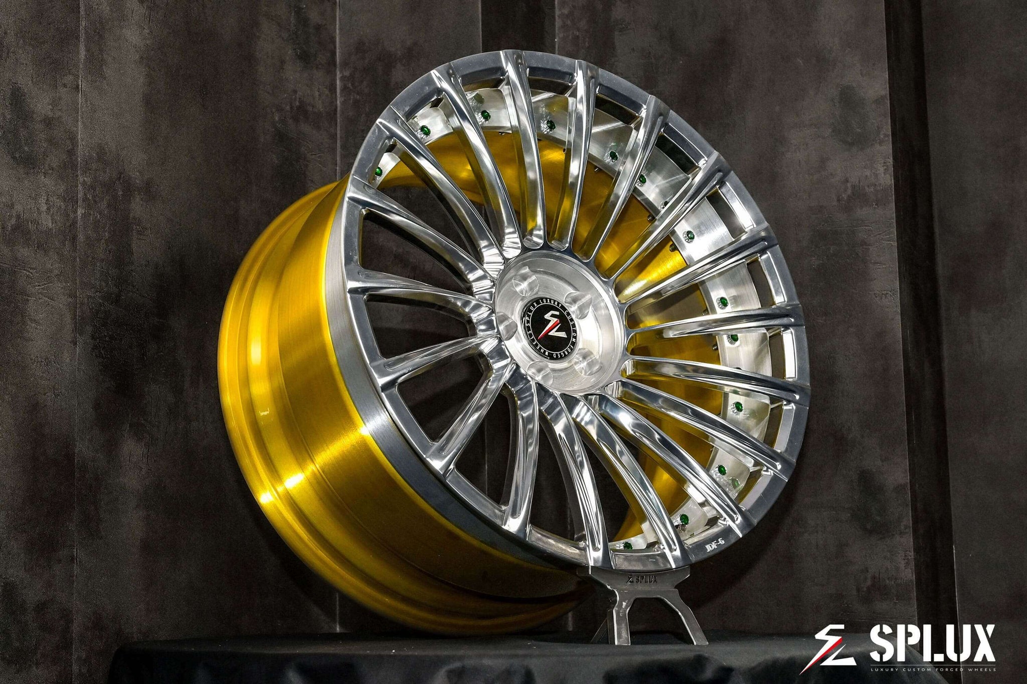 Custom forged 2-piece silver or gold 20-inch concave wheels for 2013 Audi S5, offering luxury aftermarket rims.