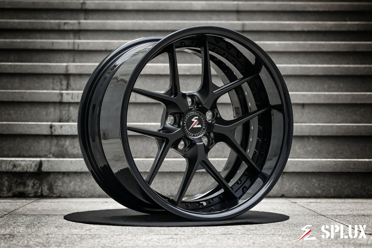 1970 nova black wheels on a 1970 Chevy Nova with SD-02R forged 2-piece wheels, satin black spokes and piano black rivets