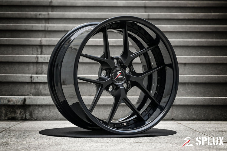 1970 nova black wheels on a 1970 Chevy Nova with SD-02R forged 2-piece wheels, satin black spokes and piano black rivets