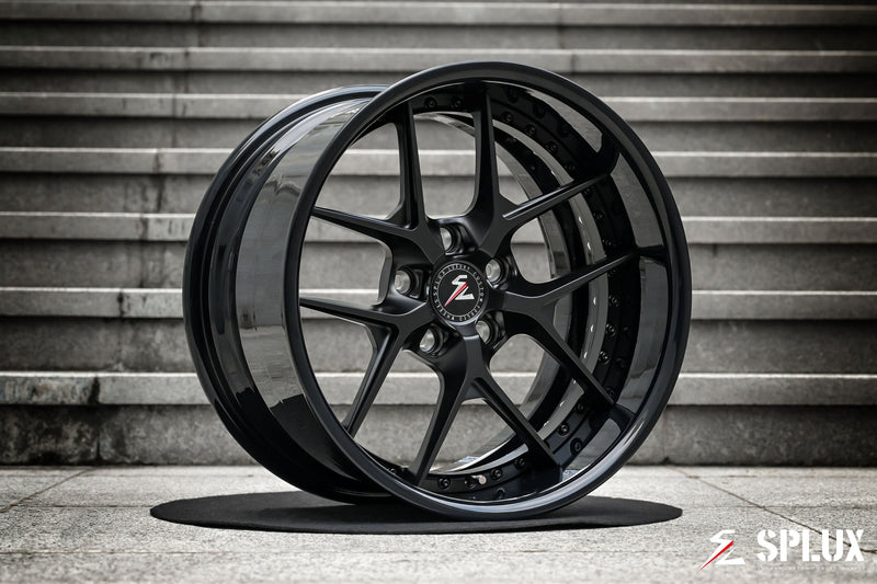 1970 nova black wheels on a 1970 Chevy Nova with SD-02R forged 2-piece wheels, satin black spokes and piano black rivets