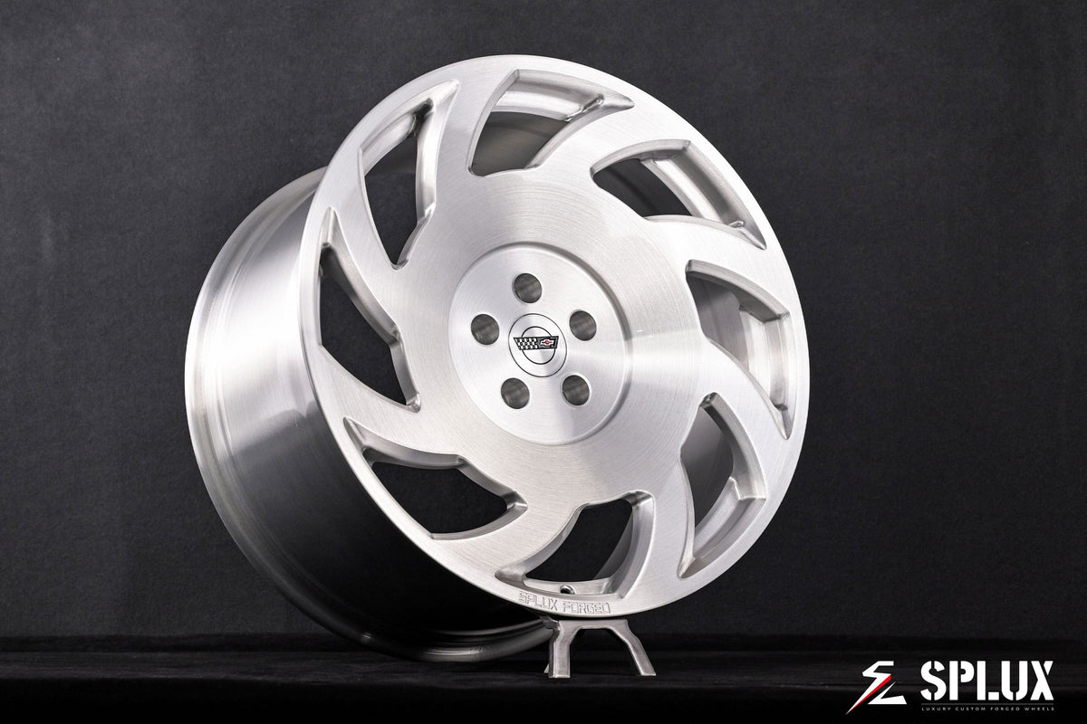 1995 Corvette C4 ZR-1 with custom wheels featuring SA-10 forged 1-piece wheels in brushed aluminum