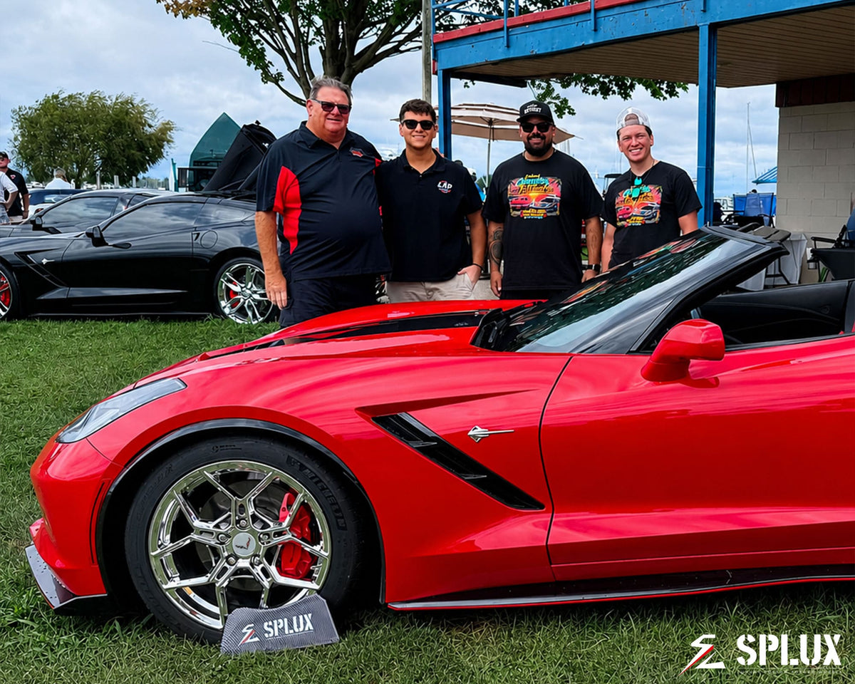 2015 Corvette C7 Stingray with c7 corvette 18 inch wheels SC-18M forged monoblock in chrome finish