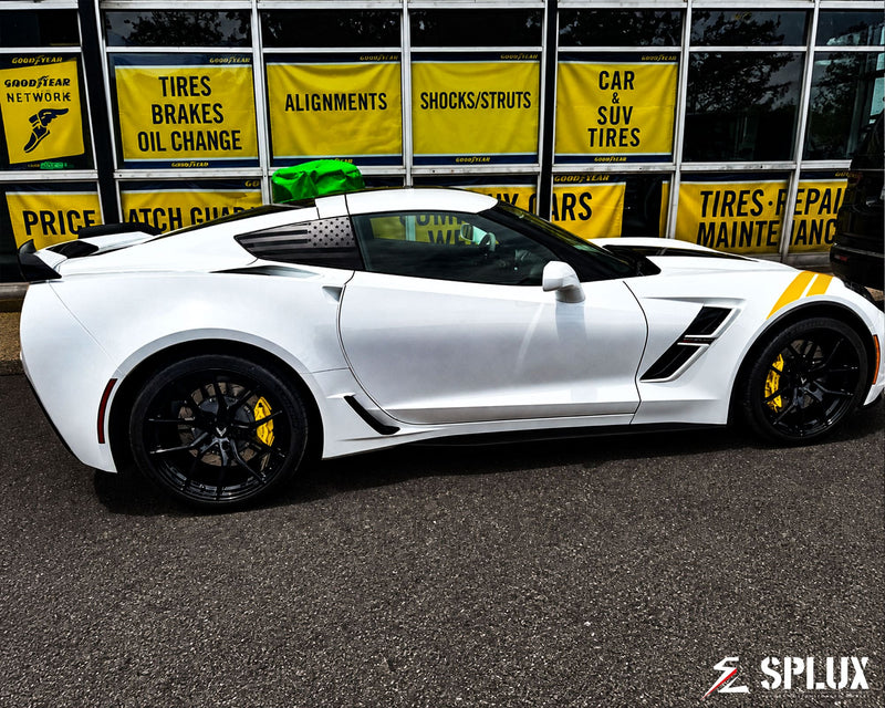 2017 Corvette C7 Grand Sport with black wheels on c7 corvette grand sport, featuring SC-04M forged 1-piece wheels in Piano Black