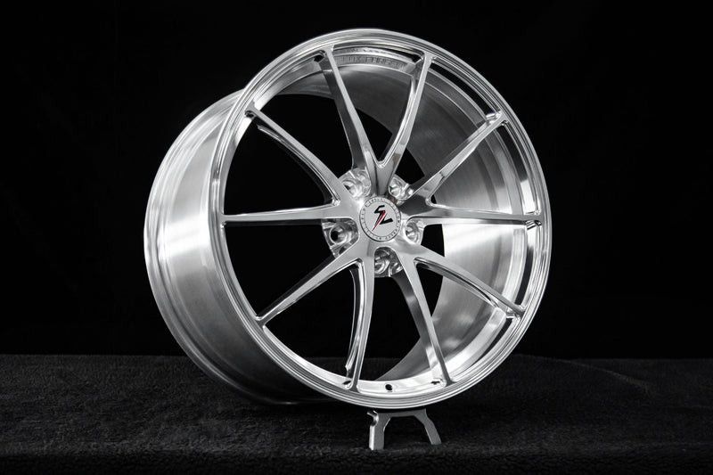 All-polished SC-08M forged wheels on a 2019 Corvette C7 Stingray, aftermarket rims for C7 Stingray with a concave face