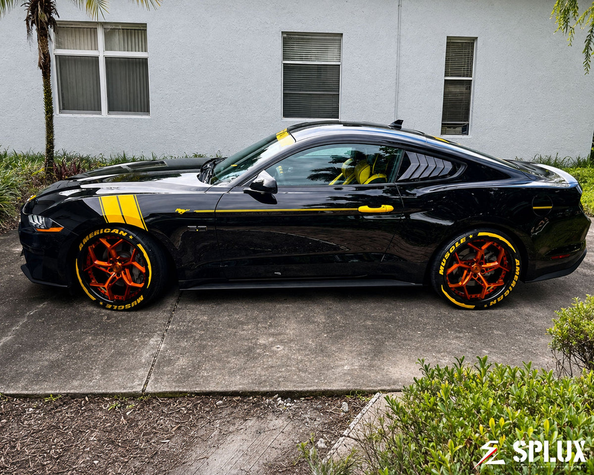 20 inch rims for Ford Mustang on a 2022 Mustang GT Premium with SA-05 forged 2-piece wheels