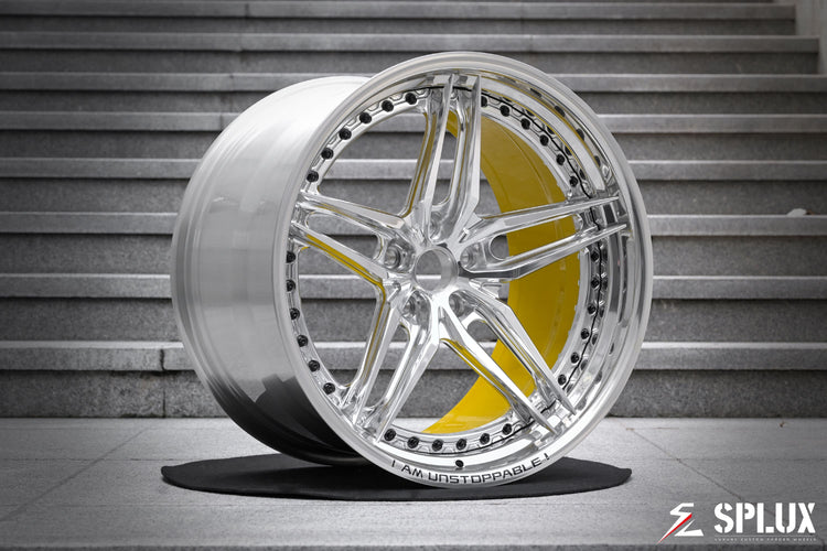 Corvette z06 aftermarket wheels on a 2026 Corvette C8 Z06 with SA-01 forged 2-piece wheels and polished spokes