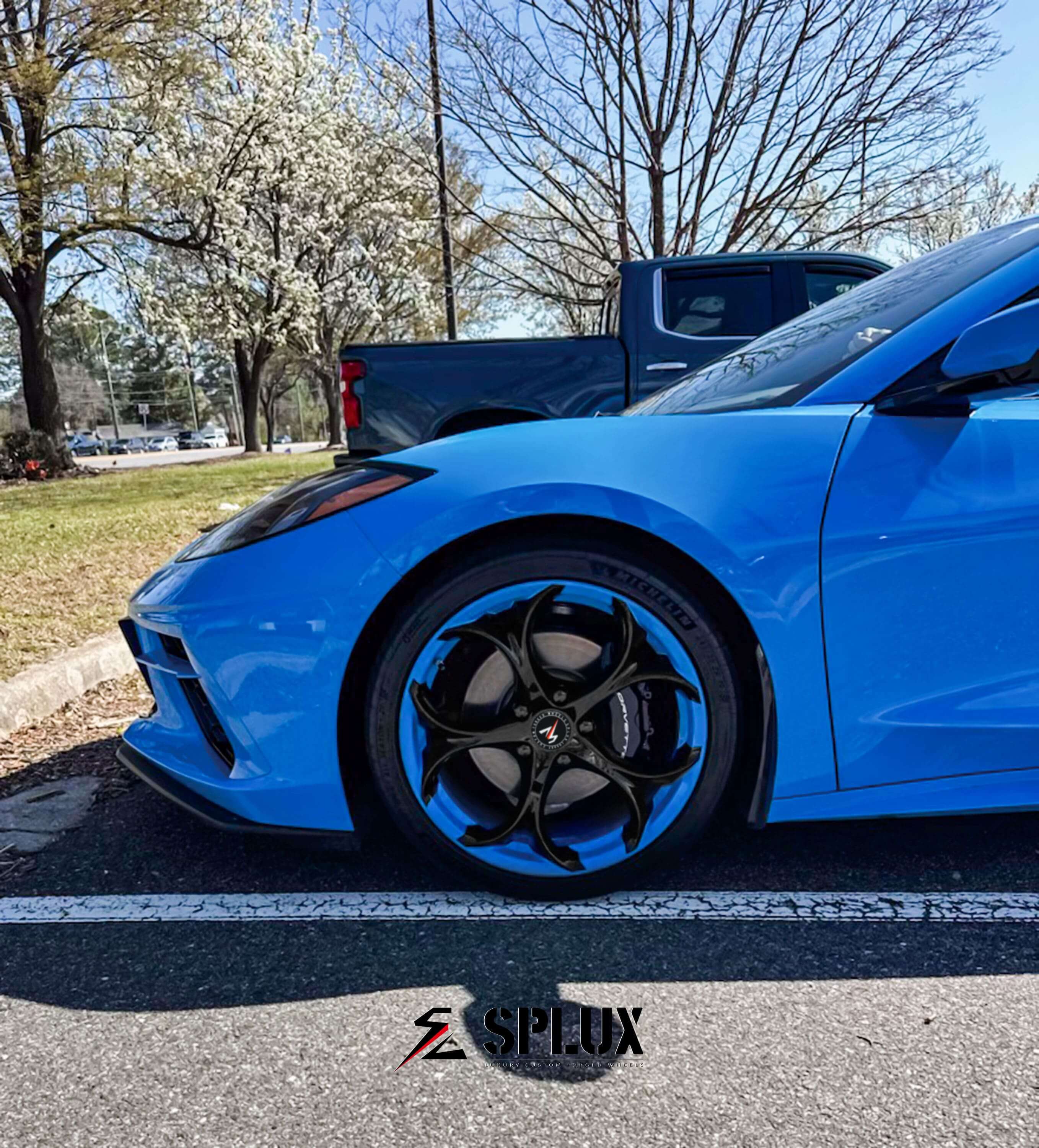 Custom Blue Wheels: Forged Monoblock. 2/3-Piece Aftermarket - Splux ...