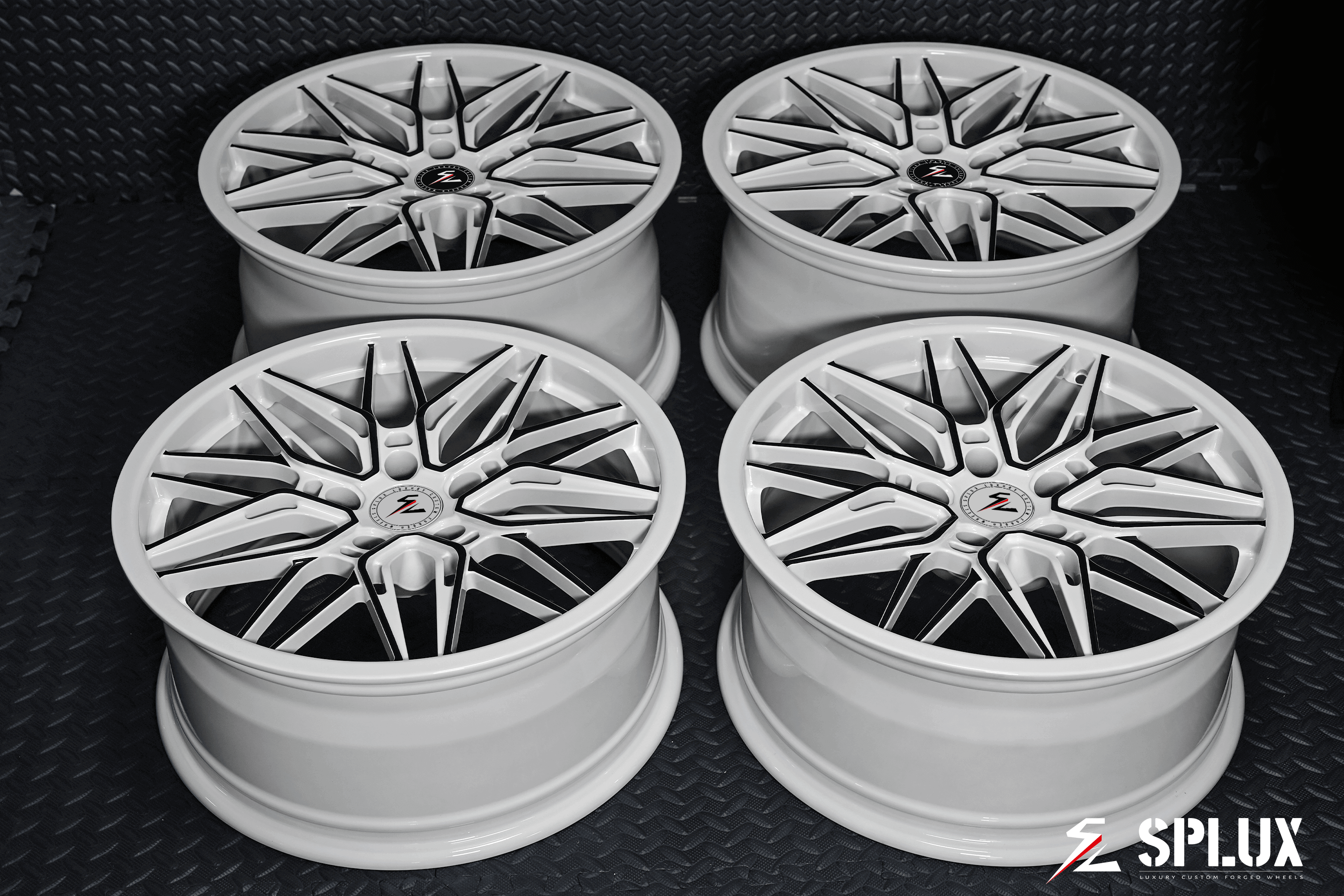 White Custom Forged Deep Dish/Concave Wheels&Rims - Splux Luxury Wheels