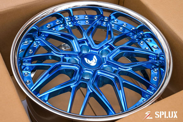 Rear view showing SD-01 18x10.5 Pontiac Firebird 2001 new rims custom forged