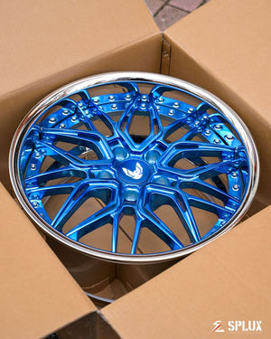 Side profile of Firebird custom wheels SD-01 forged deep dish design