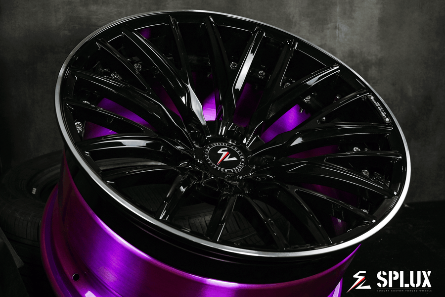 Splux SL-C22 black and purple 20-inch concave custom forged 2-piece luxury aftermarket rims for 2009 Audi A5