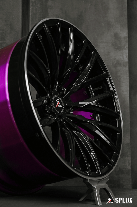 Splux SL-C22 custom forged 2-piece black and purple concave 20-inch luxury wheels for 2009 Audi A5 aftermarket rims