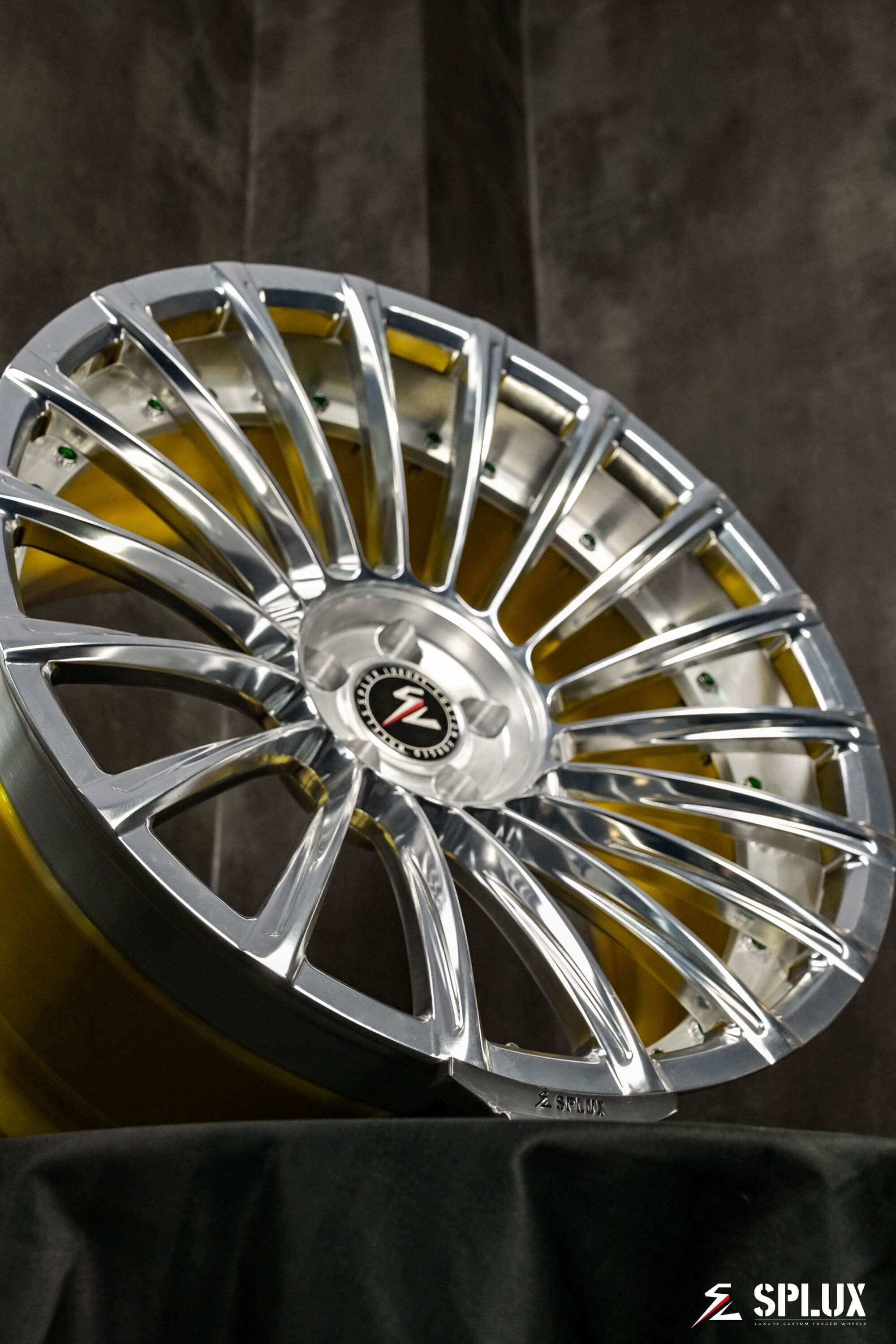 Luxury custom forged 2-piece silver or gold concave wheels for 2013 Audi S5, featuring 20-inch aftermarket rims.