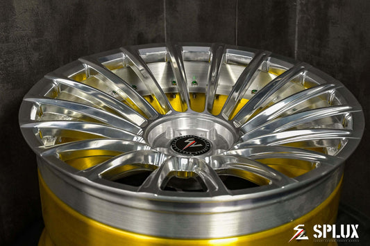 Silver or gold 20-inch concave custom forged 2-piece rims for sale, perfect for 2013 Audi S5 luxury styling.