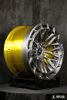 Splux SL-C12 silver and gold concave custom forged 2-piece luxury aftermarket rims for 2015 BMW E92 M3 competition wheels