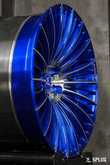 Splux SL-C19 custom forged 2-piece blue and silver 20inch concave aftermarket wheels for 2015 BMW M4.