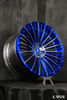 Splux SL-C19 20inch blue and silver concave custom forged 2-piece aftermarket rims for 2015 BMW M4.