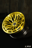 2015 BMW M5 rims, 20-inch, concave design, gold and black, custom forged 2-piece luxury aftermarket rims by Splux.